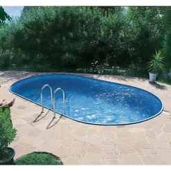 Einbaupool-Set 'Exklusiv 5' blau oval 700 x 350 x 120 cm