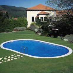 Einbaupool-Set 'Exklusiv 7' blau oval 800 x 420 x 120 cm
