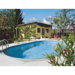 Einbaupool-Set 'Exklusiv 2' weiß/blau oval 525 x 320 x 150 cm