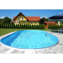 Einbaupool-Set 'Exklusiv 6' weiß/blau oval 700 x 350 x 150 cm