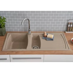 Einbauspüle 'Boston' Mineralite sandbeige 100 x 50 cm