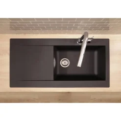 Einbauspüle 'Denver' Mineralite schwarz 100 X 50 cm