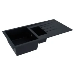 Einbauspüle 'Houston' Mineralite schwarz 100 x 50 cm