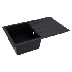 Einbauspüle 'Houston' Mineralite schwarz 80 x 50 cm