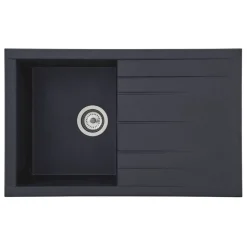 Einbauspüle 'Houston' Mineralite schwarz 80 x 50 cm