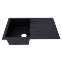 Einbauspüle 'Houston' Mineralite schwarz 80 x 50 cm