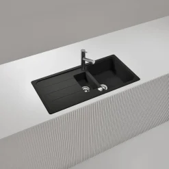 Einbauspüle 'Sofia 150 Onyx' schwarz 1000 x 500 mm