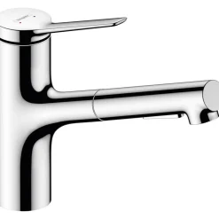 Einhebel-Küchenmischer 'Zesis M33 Eco 150' verchromt, mit Ausziehbrause