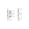 Einsteckschloss 'ES WC' links silber 55/78 mm