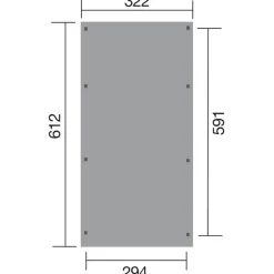 Einzelcarport '617' Gr. 2, 612 x 322 cm ohne Dacheindeckung, kieferfarben