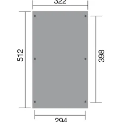 Einzelcarport '617' Gr. 1, 512 x 322 cm ohne Dacheindeckung, kieferfarben