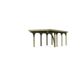 Einzelcarport 'Carlos 2' Kiefer PVC-Dach mit einem Einfahrtsbogen 670 x 318 x 234 cm