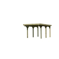 Einzelcarport 'Classic 1' 318 x 480 cm Kiefer KDI PVC-Dach