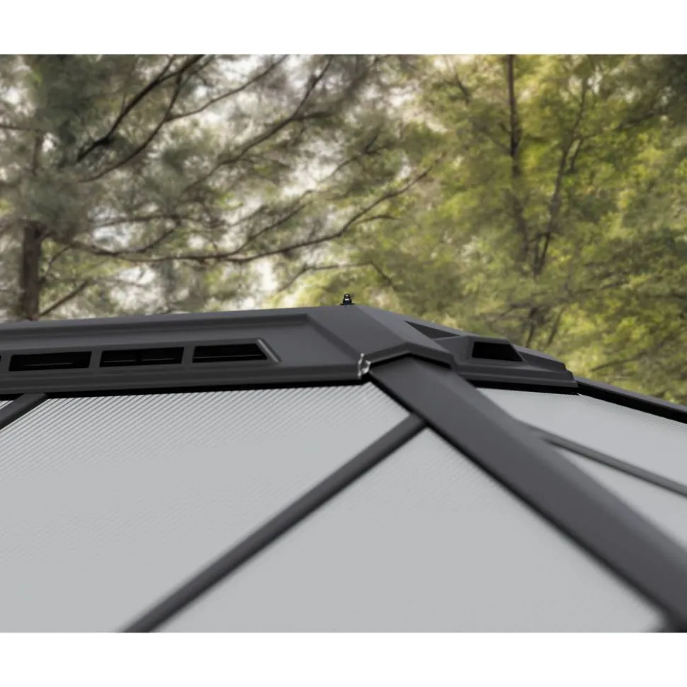 Einzelcarport 'Colorado' anthrazit 422 x 483 cm Polycarbonat grau
