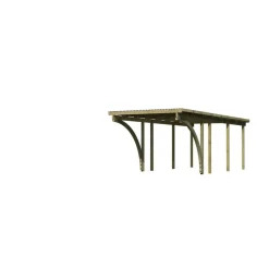 Einzelcarport 'Eco 2' 304 x 676 cm Kiefer KDI PVC-Dach, mit zwei Einfahrtsbögen