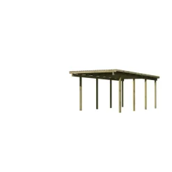 Einzelcarport 'Eco 2' 304 x 676 cm Kiefer KDI PVC-Dach