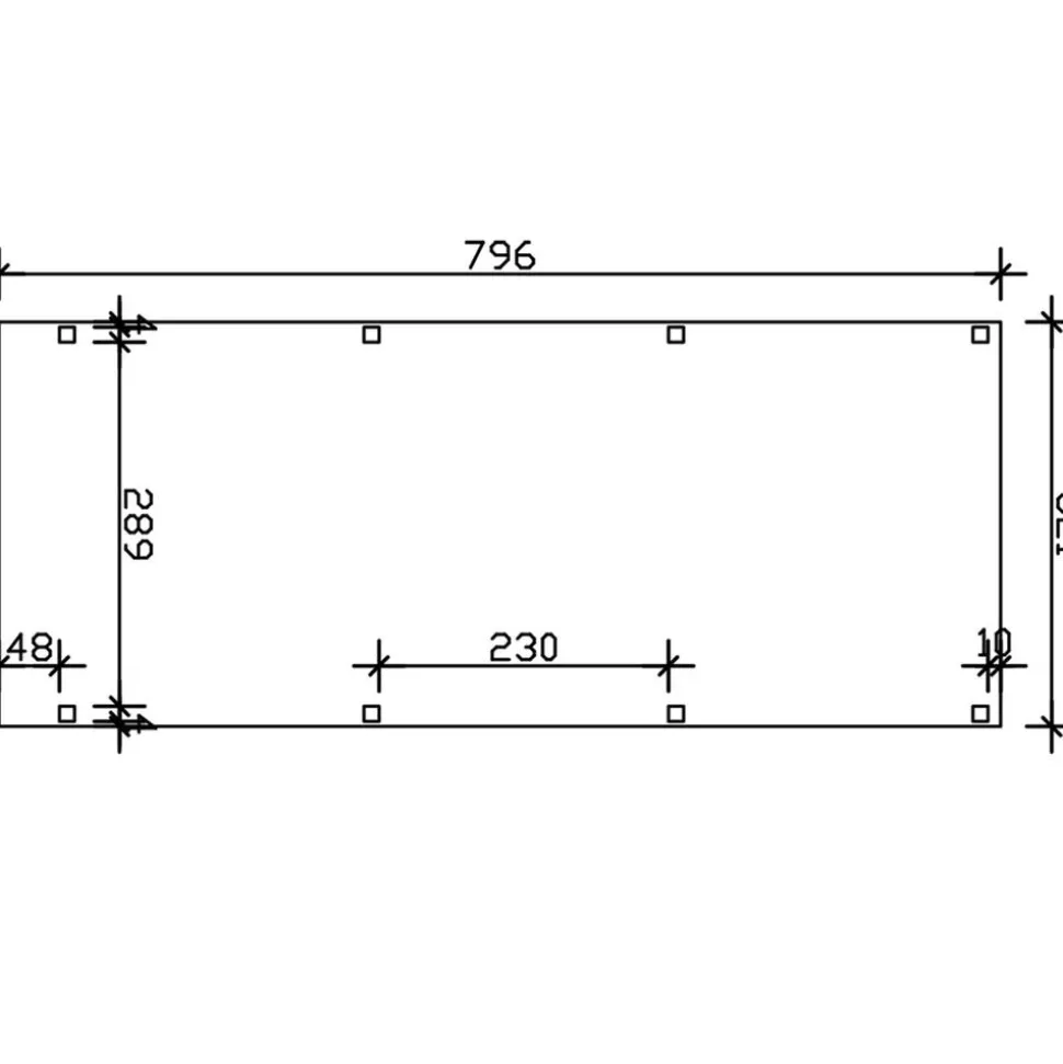 Einzelcarport 'Grunewald' 321 x 796 cm nussbaumfarben mit EPDM-dach