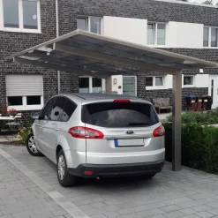Einzelcarport 'Linea Typ 60 SC' edelstahlfarben 273 x 495 x 294 cm