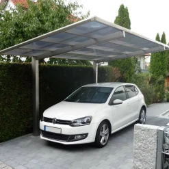 Einzelcarport 'Linea Typ 60 SC' edelstahlfarben 273 x 495 x 294 cm