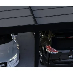 Einzelcarport 'Oslo' anthrazit 607,5 x 596,5 cm Polycarbonat grau