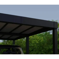 Einzelcarport 'Oslo' anthrazit 607,5 x 596,5 cm Polycarbonat grau