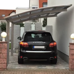 Einzelcarport 'Portoforte Typ 80 SC' edelstahlfarben 270 x 495 x 298 cm