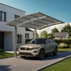 Einzelcarport 'Portoforte Typ 80 SC' edelstahlfarben 270 x 495 x 298 cm