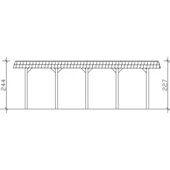 Einzelcarport 'Spreewald' 396 x 741 cm rote Blende KDI imprägniert