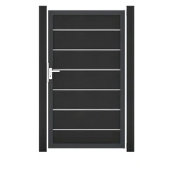 Einzeltor 'Solid Grande Premium' BPC/Aluminium Universal DIN anthrazitgrau/anthrazit 100 x 180 cm