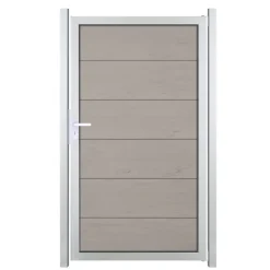Einzeltor 'Viento' BPC/Aluminium Universal DIN sandfarben/silber 100 x 180 cm