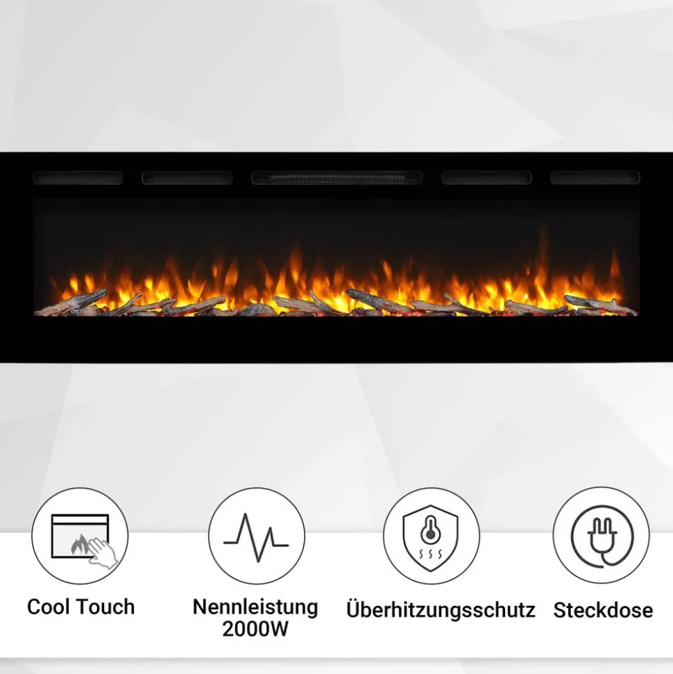 Elektrokamin 'Fiamma 68' schwarz 2 kW