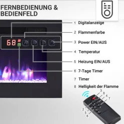 Elektrokamin 'Leif 70' schwarz 1,8 kW