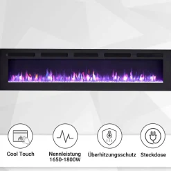 Elektrokamin 'Leif 70' schwarz 1,8 kW