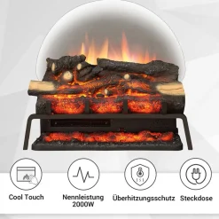 Elektrokamin 'Lily' schwarz 1,5 kW
