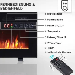 Elektronkamin 'Leif 40' schwarz 1,8 kW