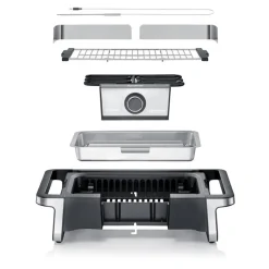 Elektro-Tischgrill 'Senoa' schwarz 3000 W 41 x 24 x 62 cm
