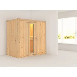 Elementsauna 'Aina' naturbelassen mit Energiespartür 196 x 118 x 198 cm