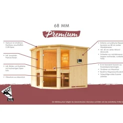 Elementsauna 'Ana 3' naturbelassen mit bronzierter Tür 231 x 196 x 198 cm