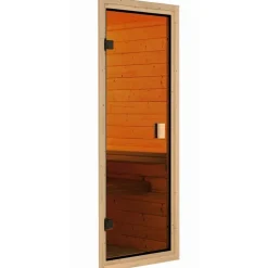 Elementsauna 'Beatriz' naturbelassen 9 kW Bio-Ofen mit externe Steuerung 170 x 151 x 198 cm
