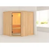 Elementsauna 'Berta' naturbelassen mit bronzierter Tür 196 x 178 x 198 cm