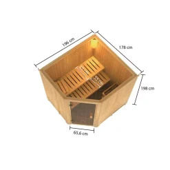 Elementsauna 'Berta' naturbelassen mit bronzierter Tür 196 x 178 x 198 cm