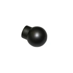Endknopf für Gardinenstange 'Sol' kugelförmig Ø 16 mm schwarz/nickel, 2er-Pack