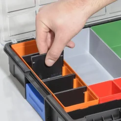 EuroPlusProfi-Kleinteilekoffer 'Pro >K<44/19' mit Clips schwarz/gelb