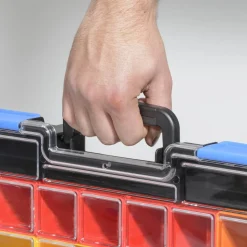 EuroPlusProfi-Kleinteilekoffer 'Pro >K<44/19' mit Clips schwarz/gelb