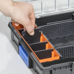 EuroPlus Profi-Kleinteilekoffer 'Pro K44/12-6' mit Clips schwarz