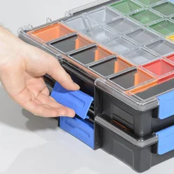 EuroPlus Profi-Kleinteilekoffer 'Pro K44/12-6' mit Clips schwarz
