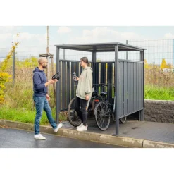 Fahrrad- und Rauchunterstand anthrazit Metall 203 x 180 x 210