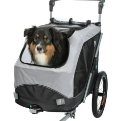 Fahrradanhänger Gr. M für Hunde bis 22 kg faltbar grau/schwarz 63 × 95/132 × 90 cm