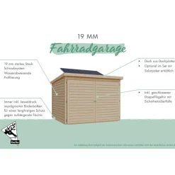 Fahrradgarage 'Bike' Fichtenholz naturbelassen 212,5 x 167 x 216,5 cm