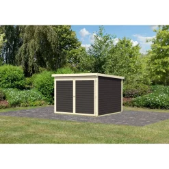 Fahrradgarage 'Bike' Fichtenholz terragrau 212,5 x 167 x 216,5 cm